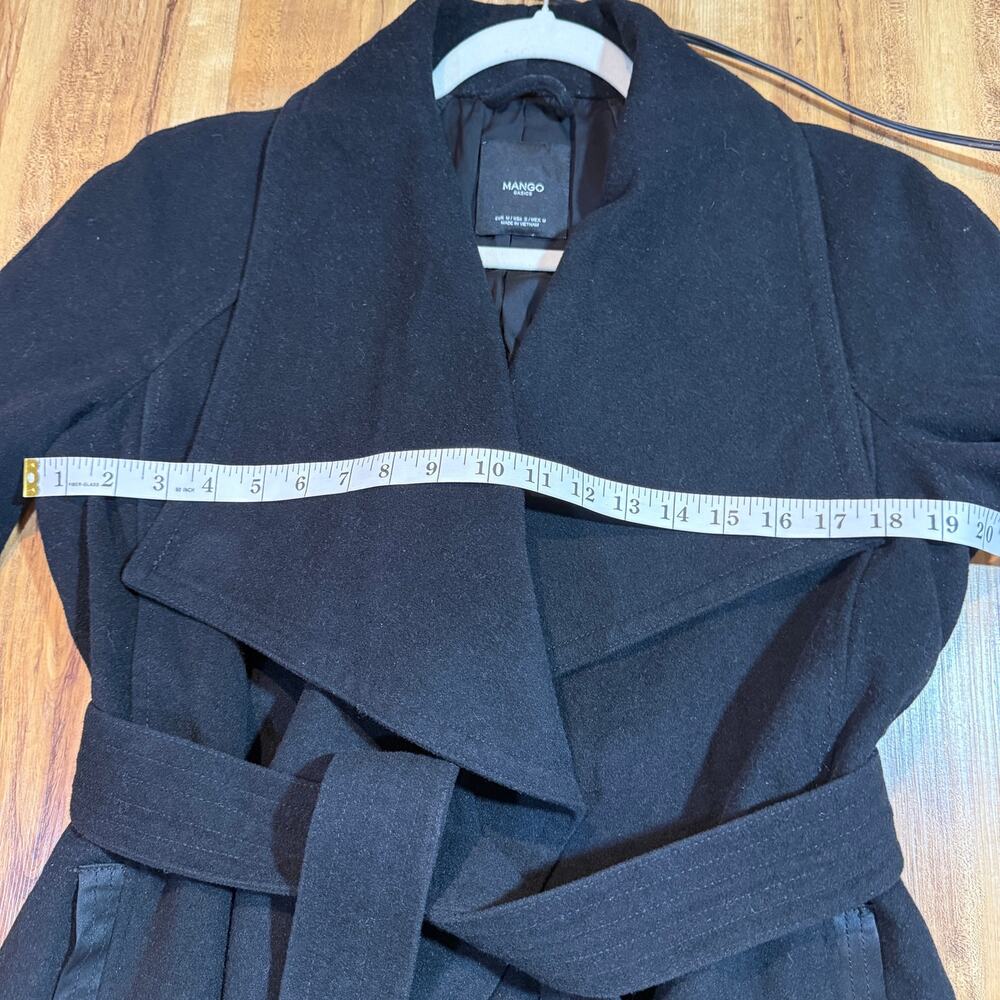 Mango Wool Blend Shawl Collar Wrap Belted Peacoat Old Money Apres Luxury Coat S - Picture 6 of 6